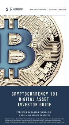 Cryptocurrency 101 Digital Asset Investor Guide Q1 2025 cover featuring a gold Bitcoin design on a blue background